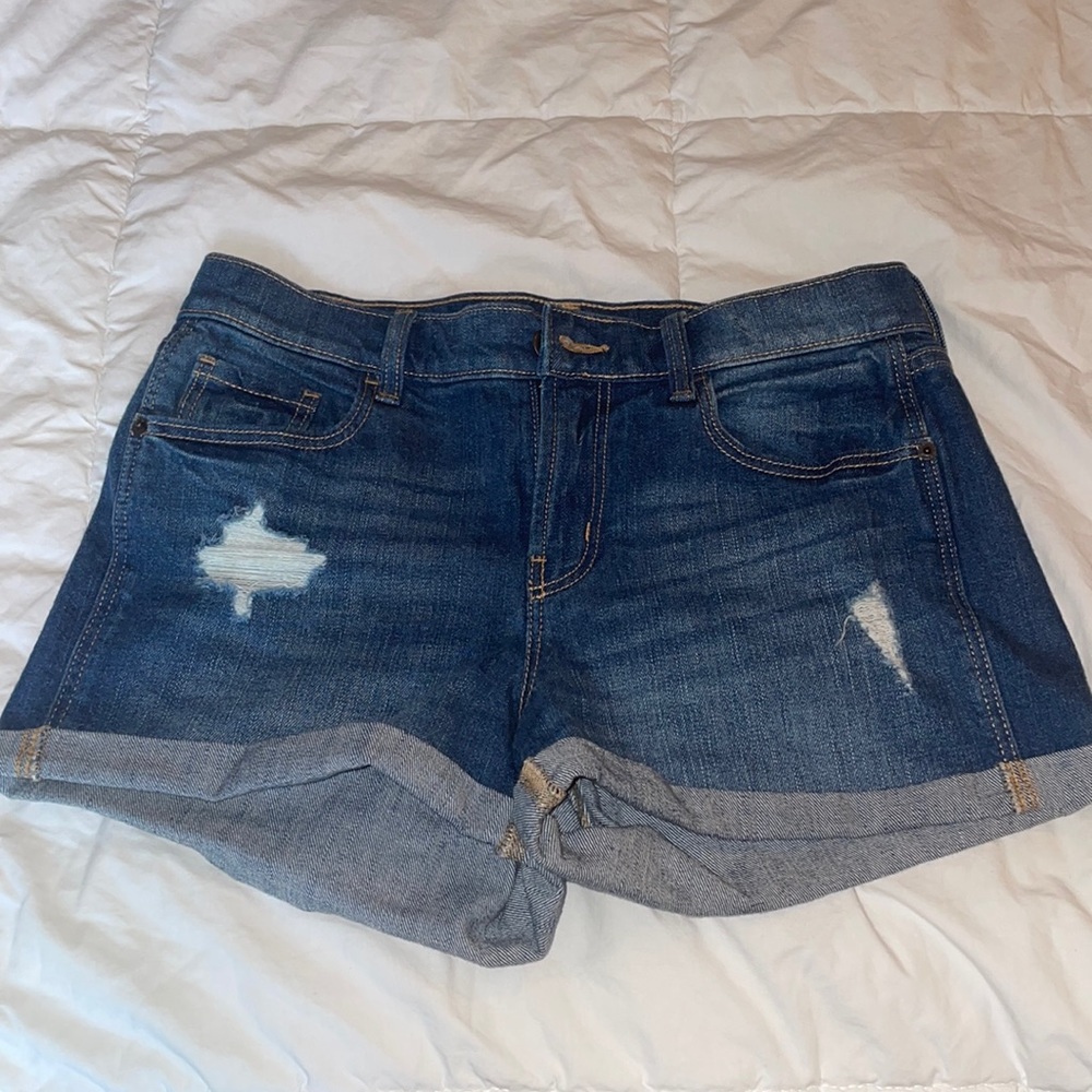 Boyfriend style jean shorts.